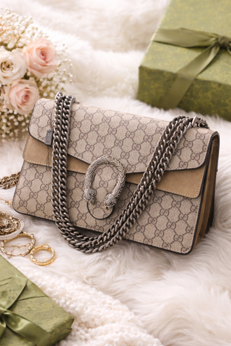 حقيبة جوتشي مختومة قاعدة 28 سم مع علبة✨