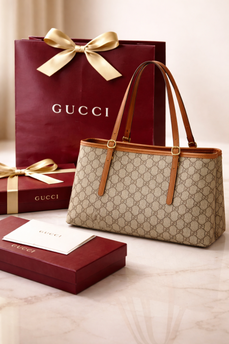 حقيبة جوتشي مختومة قاعدة 30 سم مع علبة