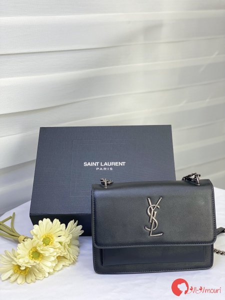 حقيبة YSL مختومة هاردوير فضي قاعدة 24 سم مع علبة