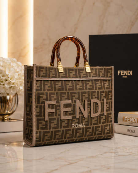 حقيبة FENDI لون البني الداكن مختومة ماستر كوبي