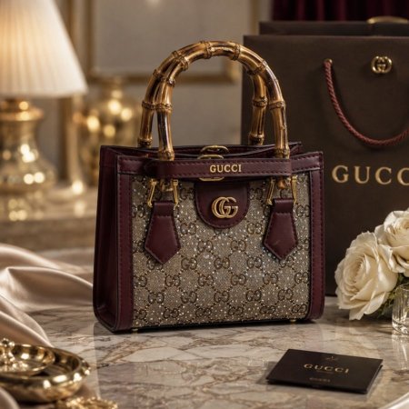 حقيبة CUCCI بلون البرغندي مختومة كوبي ماستر مع علبة