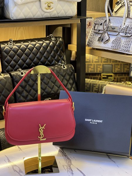 حقيبة YSL مختومه لون أحمر 25 سم مع علبه