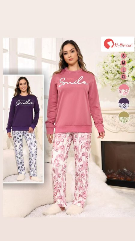 بيجامة فوتر مبطن🌸